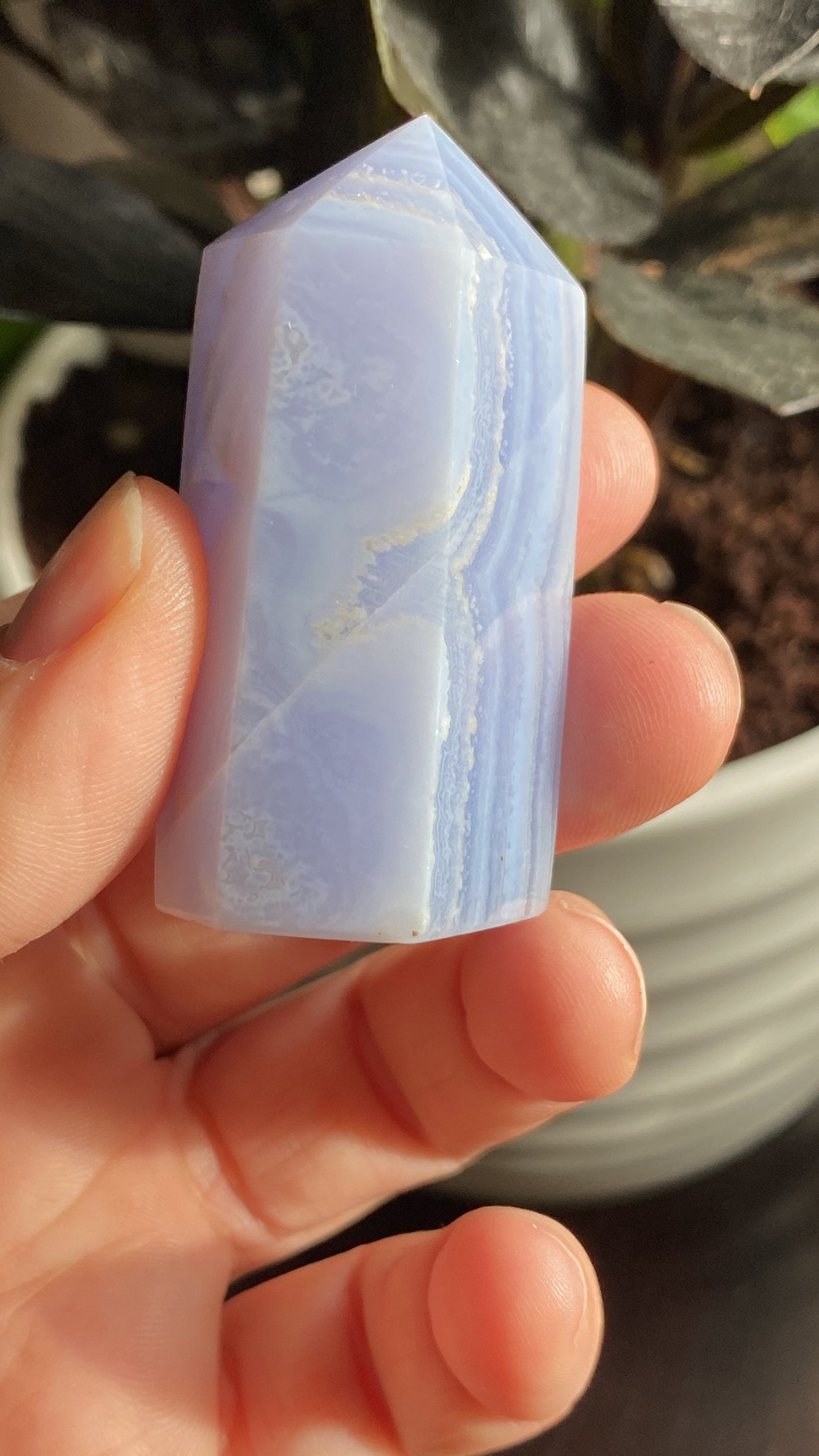 Stunning Blue Lace Agate Tower with Orbs