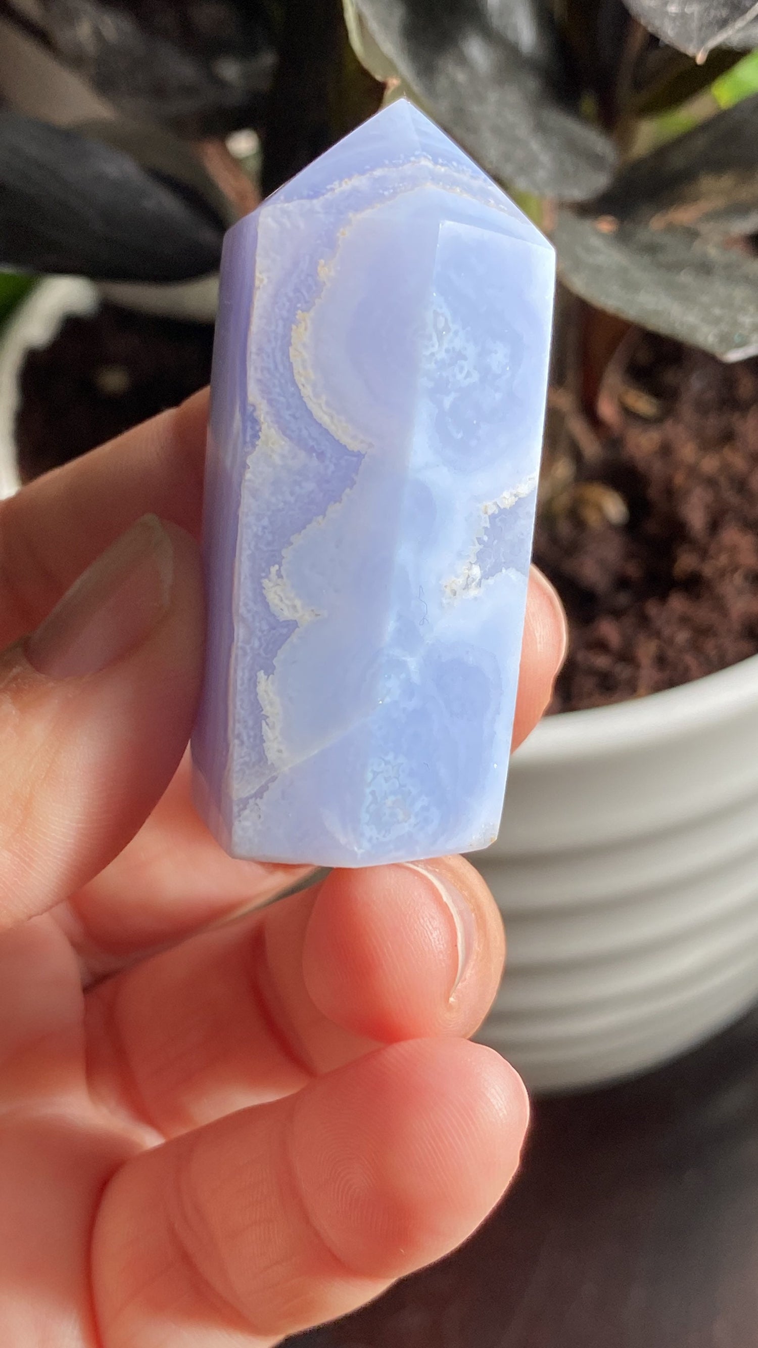 Stunning Blue Lace Agate Tower with Orbs