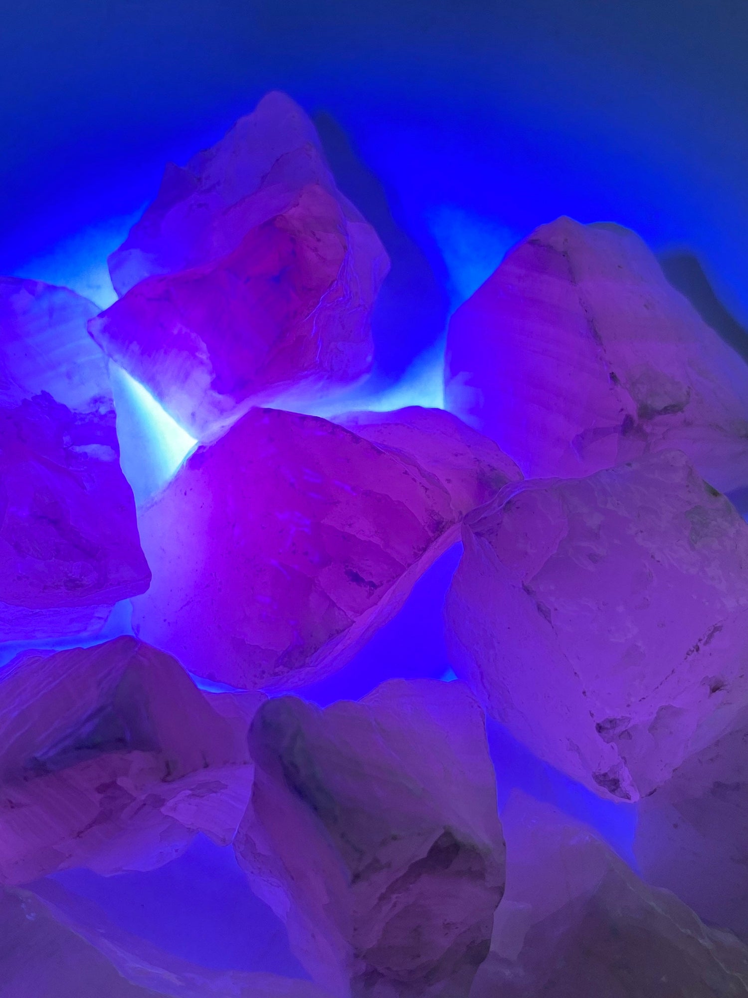 Raw Pink Mangano Calcite Tumble | UV Reactive Calcite | Blacklight Crystal | Pink Calcite | Manganoan Calcite | Cool Glowing Crystal