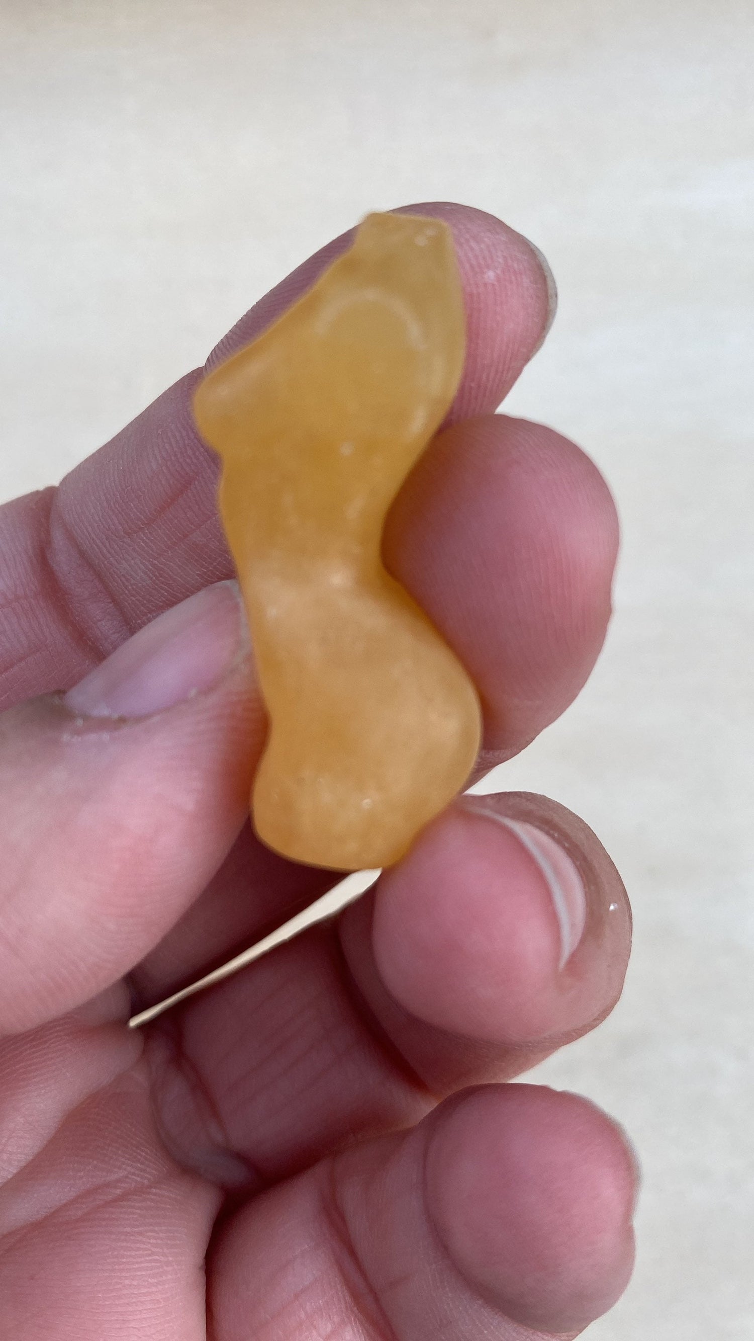 Yellow Calcite Mini Goddess Body | Calcite Carving | Female Figure  | Lady Statue | Hand Carved Woman | Yellow Crystal Carving