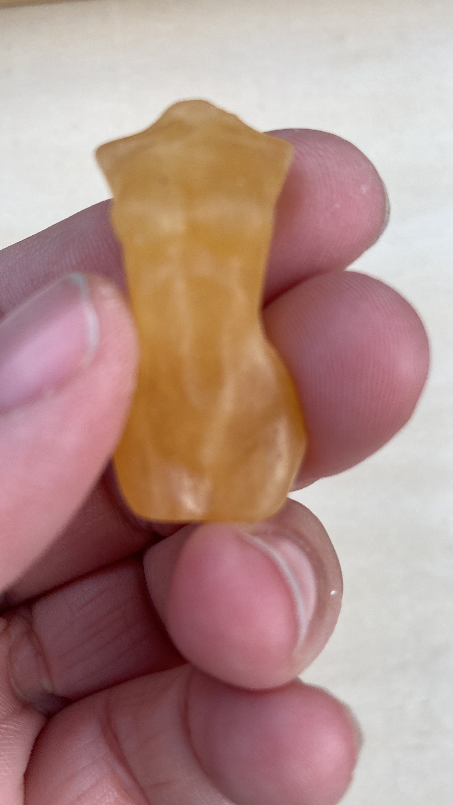 Yellow Calcite Mini Goddess Body | Calcite Carving | Female Figure  | Lady Statue | Hand Carved Woman | Yellow Crystal Carving