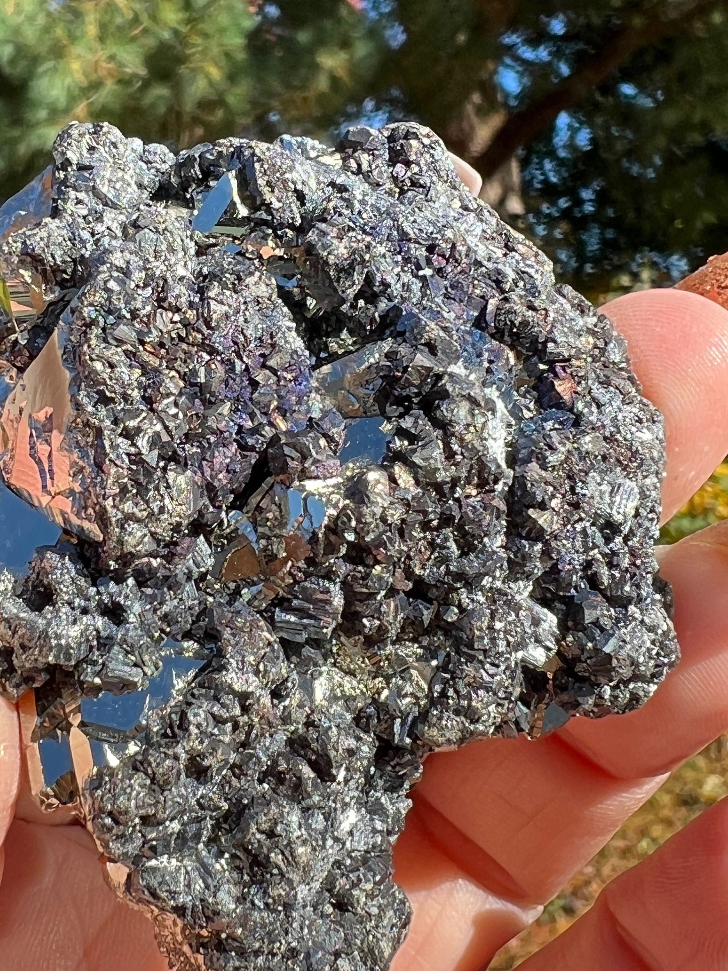 Sparkly Octahedral Pyrite Specimen with Black Sphalerite and Chalcopyrite from Huanzala, Peru